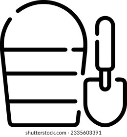 Bucket icon symbol vector image. Illustration of the bucket cleaning equipment washing outline design image. EPS 10