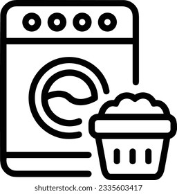 Eisensymbol, Vektorbild. Illustration der Eimerreinigungsausrüstung, die das Design der Umrisslinie abbildet. EPS10