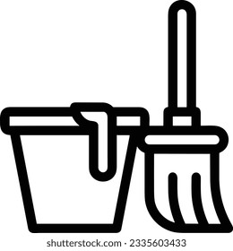 Bucket icon symbol vector image. Illustration of the bucket cleaning equipment washing outline design image. EPS 10