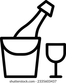 Bucket icon symbol vector image. Illustration of the bucket cleaning equipment washing outline design image. EPS 10
