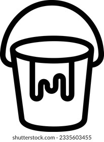 Bucket icon symbol vector image. Illustration of the bucket cleaning equipment washing outline design image. EPS 10