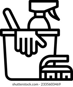 Bucket icon symbol vector image. Illustration of the bucket cleaning equipment washing outline design image. EPS 10