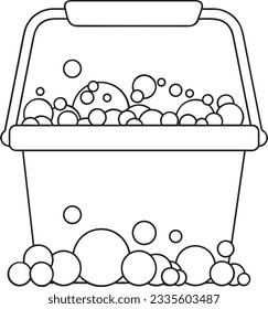 Bucket icon symbol vector image. Illustration of the bucket cleaning equipment washing outline design image. EPS 10