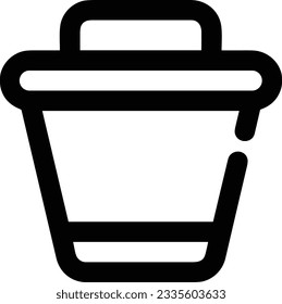 Bucket icon symbol vector image. Illustration of the bucket cleaning equipment washing outline design image. EPS 10