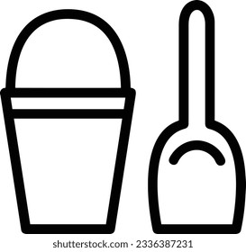 Bucket icon symbol vector image. Illustration of the bucket cleaning equipment washing outline design image. EPS 10