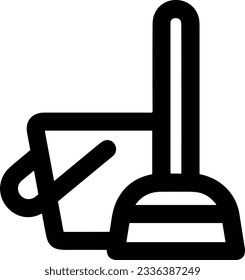 Bucket icon symbol vector image. Illustration of the bucket cleaning equipment washing outline design image. EPS 10