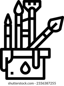 Imagen vectorial del símbolo de icono del cubo. Ilustración de la imagen de diseño del contorno de lavado del equipo de limpieza de cubos. EPS 10