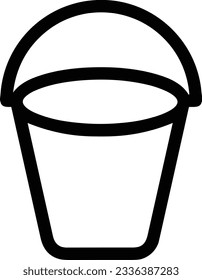 Bucket icon symbol vector image. Illustration of the bucket cleaning equipment washing outline design image. EPS 10