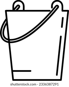 Imagen vectorial del símbolo de icono del cubo. Ilustración de la imagen de diseño del contorno de lavado del equipo de limpieza de cubos. EPS 10