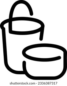 Bucket icon symbol vector image. Illustration of the bucket cleaning equipment washing outline design image. EPS 10