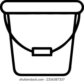 Bucket icon symbol vector image. Illustration of the bucket cleaning equipment washing outline design image. EPS 10