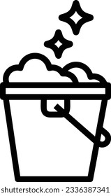 Bucket icon symbol vector image. Illustration of the bucket cleaning equipment washing outline design image. EPS 10