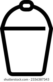 Imagen vectorial del símbolo de icono del cubo. Ilustración de la imagen de diseño del contorno de lavado del equipo de limpieza de cubos. EPS 10
