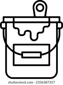 Bucket icon symbol vector image. Illustration of the bucket cleaning equipment washing outline design image. EPS 10