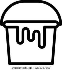 Bucket icon symbol vector image. Illustration of the bucket cleaning equipment washing outline design image. EPS 10