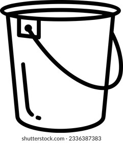 Bucket icon symbol vector image. Illustration of the bucket cleaning equipment washing outline design image. EPS 10
