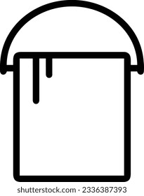 Imagen vectorial del símbolo de icono del cubo. Ilustración de la imagen de diseño del contorno de lavado del equipo de limpieza de cubos. EPS 10