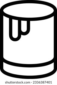 Eisensymbol, Vektorbild. Illustration der Eimerreinigungsausrüstung, die das Design der Umrisslinie abbildet. EPS10