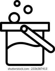 Bucket icon symbol vector image. Illustration of the bucket cleaning equipment washing outline design image. EPS 10