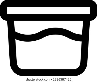 Imagen vectorial del símbolo de icono del cubo. Ilustración de la imagen de diseño del contorno de lavado del equipo de limpieza de cubos. EPS 10