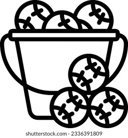 Imagen vectorial del símbolo de icono del cubo. Ilustración de la imagen de diseño del contorno de lavado del equipo de limpieza de cubos. EPS 10