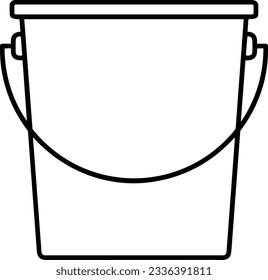 Bucket icon symbol vector image. Illustration of the bucket cleaning equipment washing outline design image. EPS 10