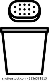 Bucket icon symbol vector image. Illustration of the bucket cleaning equipment washing outline design image. EPS 10