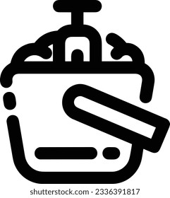 Bucket icon symbol vector image. Illustration of the bucket cleaning equipment washing outline design image. EPS 10