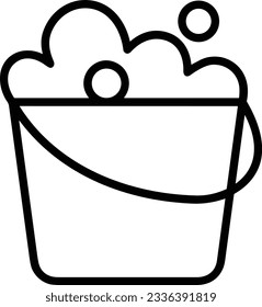 Bucket icon symbol vector image. Illustration of the bucket cleaning equipment washing outline design image. EPS 10