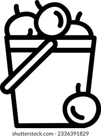 Bucket icon symbol vector image. Illustration of the bucket cleaning equipment washing outline design image. EPS 10