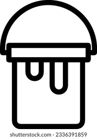 Bucket icon symbol vector image. Illustration of the bucket cleaning equipment washing outline design image. EPS 10