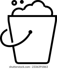 Bucket icon symbol vector image. Illustration of the bucket cleaning equipment washing outline design image. EPS 10