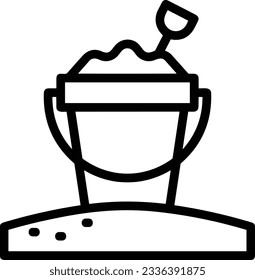 Bucket icon symbol vector image. Illustration of the bucket cleaning equipment washing outline design image. EPS 10
