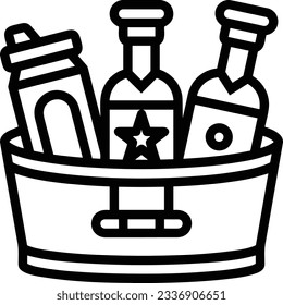 Bucket icon symbol vector image. Illustration of the bucket cleaning equipment washing outline design image. EPS 10