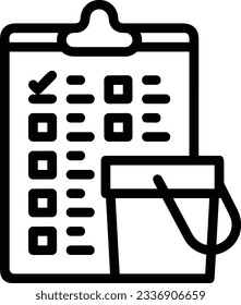 Bucket icon symbol vector image. Illustration of the bucket cleaning equipment washing outline design image. EPS 10