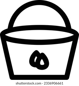 Imagen vectorial del símbolo de icono del cubo. Ilustración de la imagen de diseño del contorno de lavado del equipo de limpieza de cubos. EPS 10