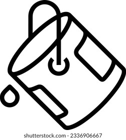 Bucket icon symbol vector image. Illustration of the bucket cleaning equipment washing outline design image. EPS 10