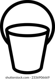 Bucket icon symbol vector image. Illustration of the bucket cleaning equipment washing outline design image. EPS 10