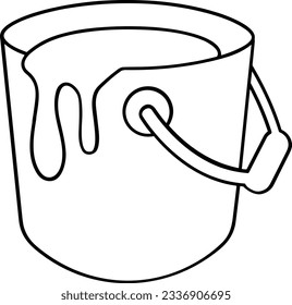 Bucket icon symbol vector image. Illustration of the bucket cleaning equipment washing outline design image. EPS 10