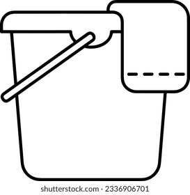 Bucket icon symbol vector image. Illustration of the bucket cleaning equipment washing outline design image. EPS 10