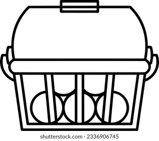Bucket icon symbol vector image. Illustration of the bucket cleaning equipment washing outline design image. EPS 10