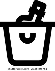 Bucket icon symbol vector image. Illustration of the bucket cleaning equipment washing outline design image. EPS 10