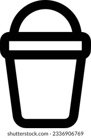 Bucket icon symbol vector image. Illustration of the bucket cleaning equipment washing outline design image. EPS 10