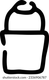 Imagen vectorial del símbolo de icono del cubo. Ilustración de la imagen de diseño del contorno de lavado del equipo de limpieza de cubos. EPS 10