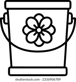 Bucket icon symbol vector image. Illustration of the bucket cleaning equipment washing outline design image. EPS 10