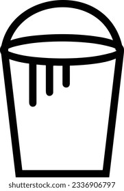 Bucket icon symbol vector image. Illustration of the bucket cleaning equipment washing outline design image. EPS 10