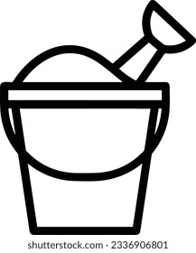 Bucket icon symbol vector image. Illustration of the bucket cleaning equipment washing outline design image. EPS 10