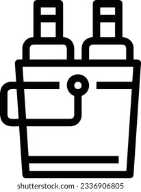 Imagen vectorial del símbolo de icono del cubo. Ilustración de la imagen de diseño del contorno de lavado del equipo de limpieza de cubos. EPS 10
