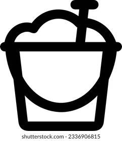 Bucket icon symbol vector image. Illustration of the bucket cleaning equipment washing outline design image. EPS 10