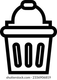 Bucket icon symbol vector image. Illustration of the bucket cleaning equipment washing outline design image. EPS 10
